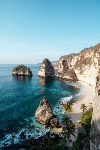 The beautiful Diamond Beach in Penida Island, Bali, Indonesia