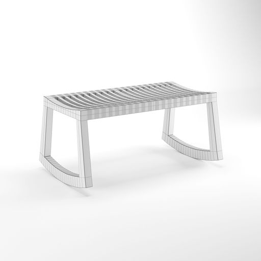 modern minimal furniture with white background studio style, its mixer of different wooden vs concrete textures, some are wireframe and pink furniture