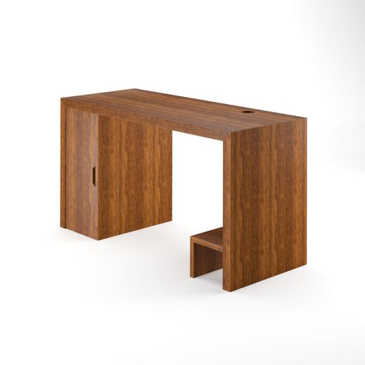 modern minimal furniture with white background studio style, its mixer of different wooden vs concrete textures, some are wireframe and pink furniture