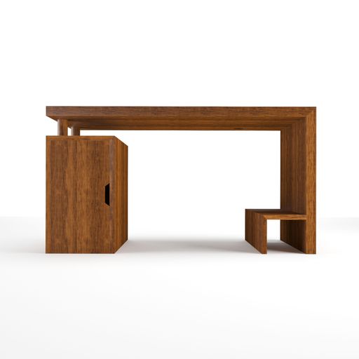 modern minimal furniture with white background studio style, its mixer of different wooden vs concrete textures, some are wireframe and pink furniture
