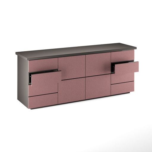 modern minimal furniture with white background studio style, its mixer of different wooden vs concrete textures, some are wireframe and pink furniture