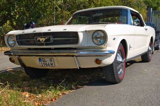 Ford Mustang cabriolet from the sixties, vintage car, front view