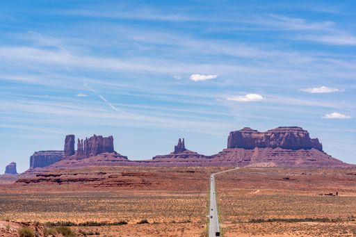 The Monument Valley in the region of the Colorado Plateau, US