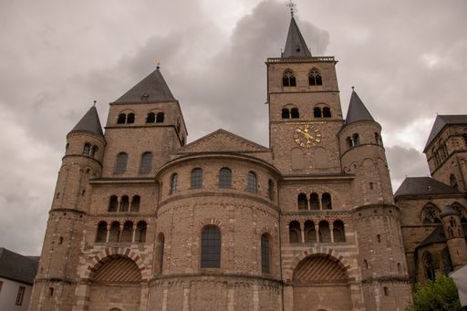 A low angle shot of the Trier Saint Peter's Cathedral in Trier, Germany