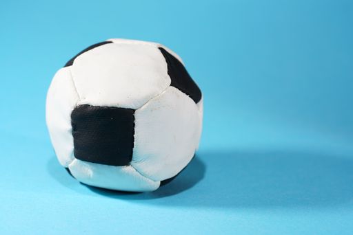 A closeup shot of a soft plush soccer ball toy