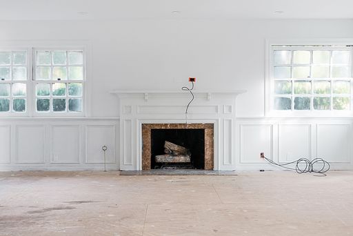 A brand new living room building process