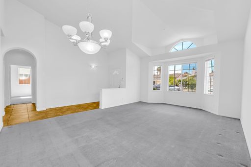 The view of an empty living room with white walls - A house renovation scene
