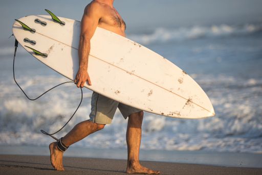 Surfing themed photograph with beautiful light