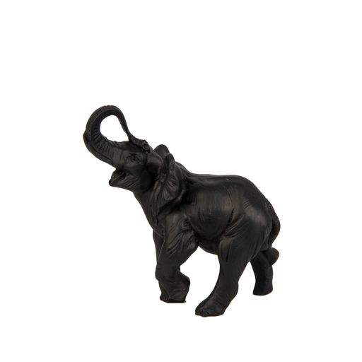 A black elephant figure on a white background - decoration for an interior