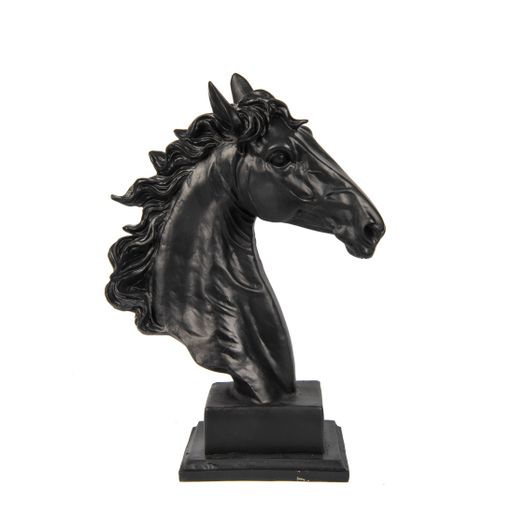 A head of a black horse isolated on a white background - interior decoration