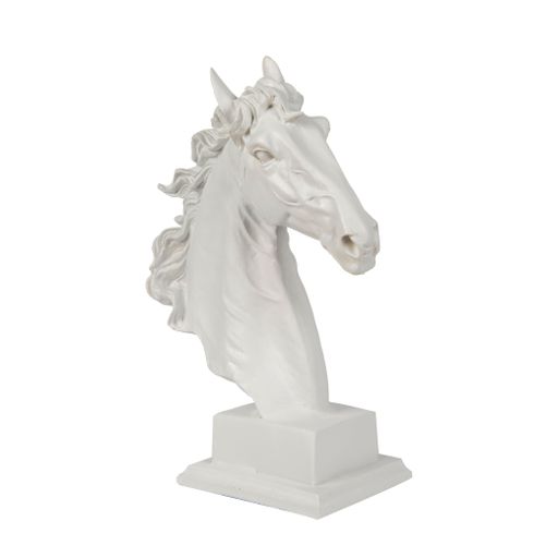 A head of a white horse isolated on a white background - interior decoration