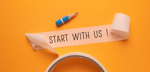 Close up conceptual shot of a business idea showing Start