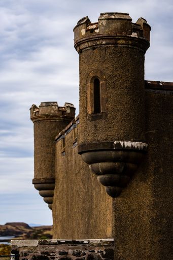 A vertical shot of the Dunvegan Castle on the Isle of Skye, Scotland UK