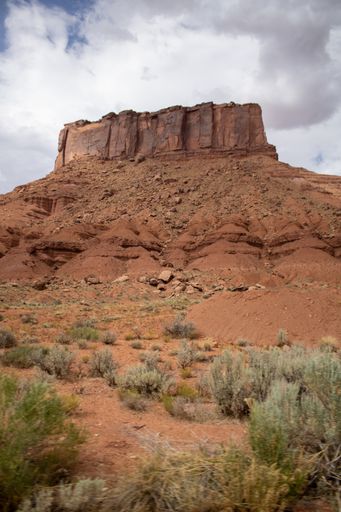 A vertical shot of scenic sandstone Valley of the Gods Utah, United State