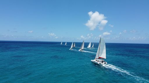 Sailing boats in Simpson bay Sint Maart