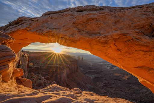 A sunset in arches national park Utah