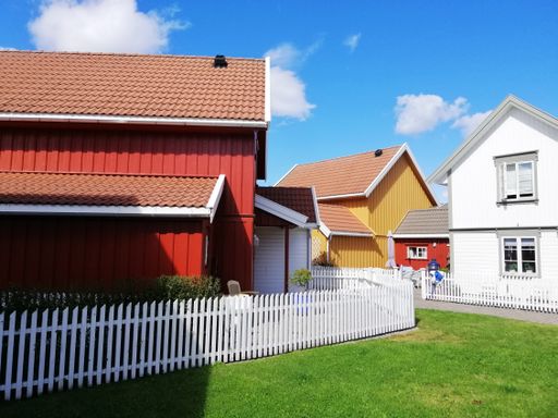 A beautiful shot of the houses from the village of Gjeving, Norway