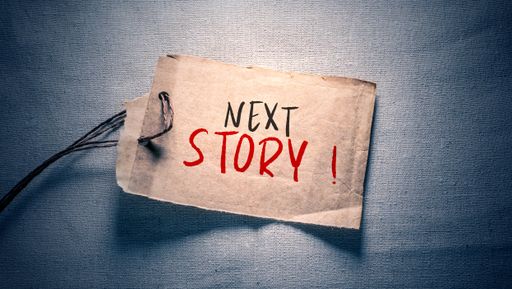 Close up conceptual shot of a business idea showing Our Story