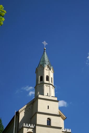 A vertical shot of an orthodox campanile