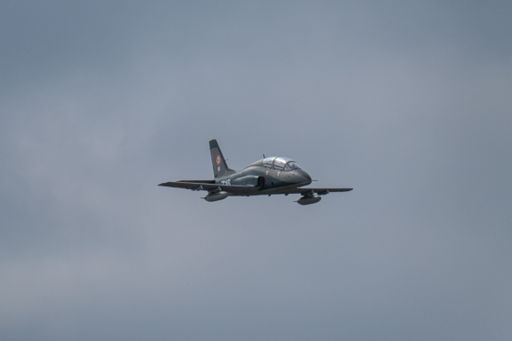 A Dassault Dornier Alpha Jet airplane flying at Bucharest International Air Show (BIAS 2022)