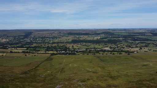 A scenic view of an open field from Pen hill