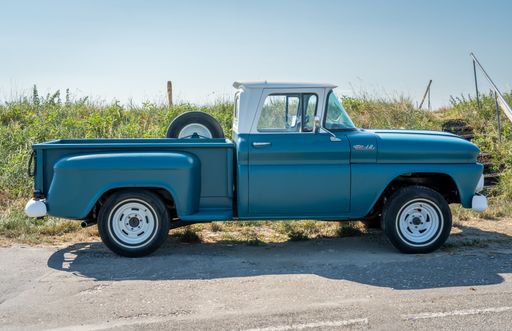 Side view of classic Chevrolet C10 pick up truck from 1962