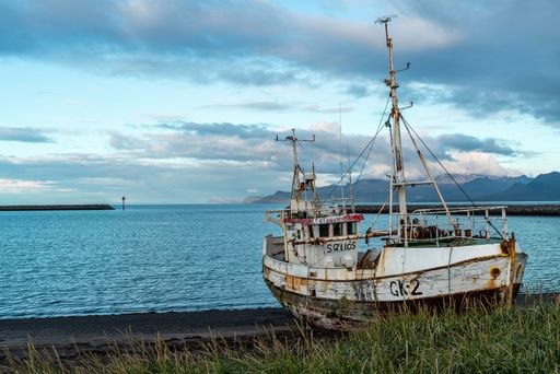 An old wreck beached in the coast of Iceland