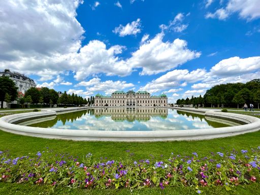 A beautiful landscape of the Belvedere Palace in Vienna Austria