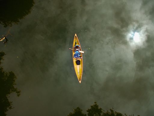 A bird's eye view of kayaking on River Avon near Bristol , UK
