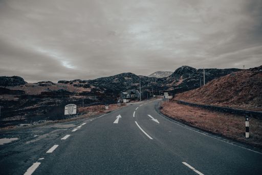 a roadside around the Scottish highlands