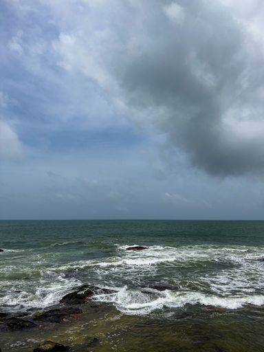 Storm over the waves of a sea