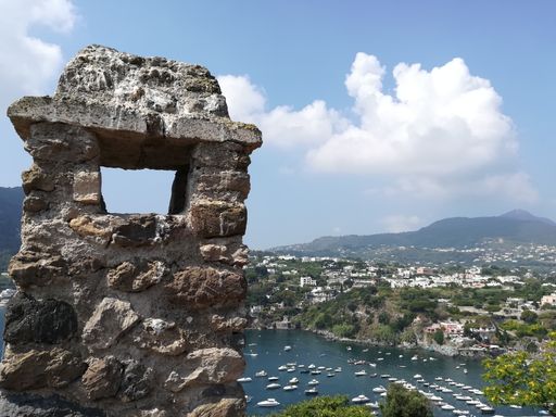 A beautiful shot of the view visible from the IIschia Ponte in Italy