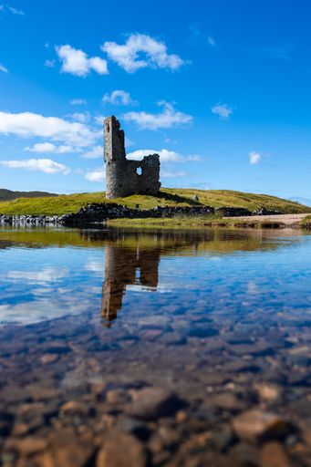 The Ardvreck Castle on the shore of Loch Assynt