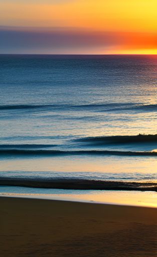 A vertical shot of a beautiful sea during the sunset