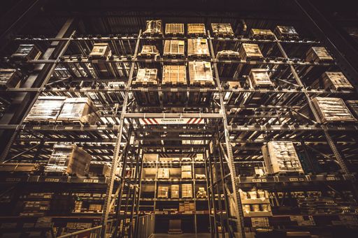 An interior of a warehouse