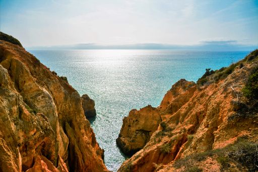 The Ponta da Piedade rocky cliffs in Lagos, Portugal - great for wallpapers