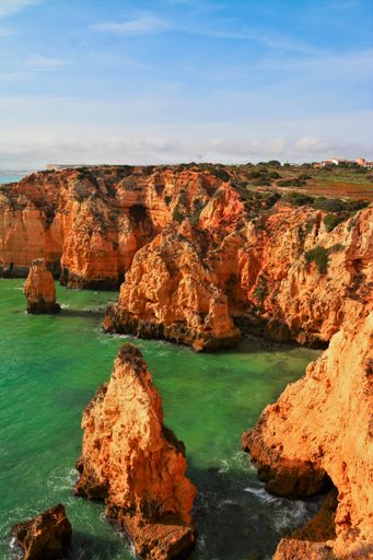 The Ponta da Piedade rocky cliffs in Lagos, Portugal - great for wallpapers