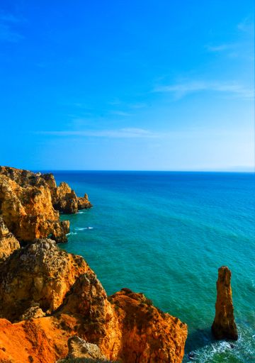 The Ponta da Piedade rocky cliffs in Lagos, Portugal - great for wallpapers