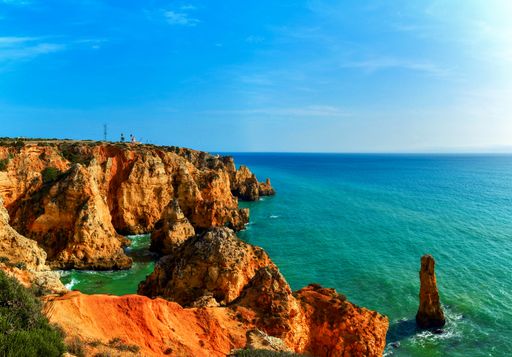 The Ponta da Piedade rocky cliffs in Lagos, Portugal - great for wallpapers