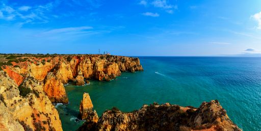 The Ponta da Piedade rocky cliffs in Lagos, Portugal - great for wallpapers