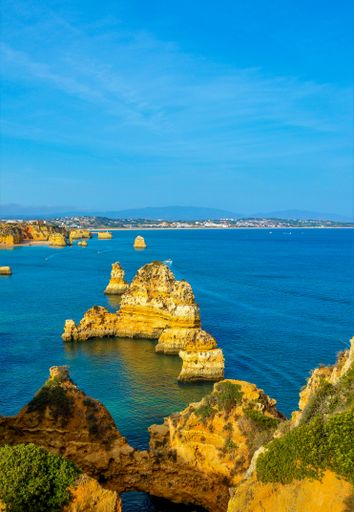 A vertical shot of the mesmerizing view of Lagos coast, Portugal