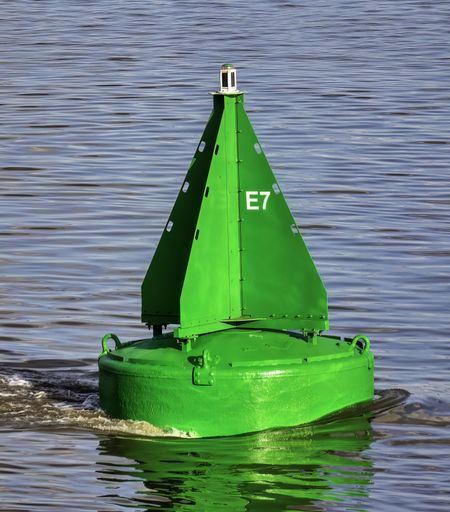 A Green Marker Buoy in the river Mersey