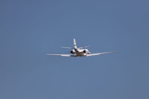 A private jet taking off from Martha's Vineyard Airport