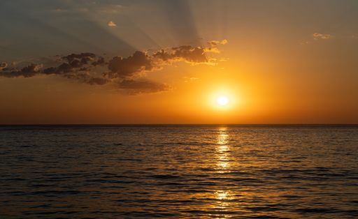 A beautiful sunset over the water at Dana Point, California