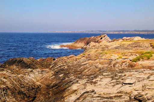 An aerial view of beautiful rocks in the Cantabrian Sea