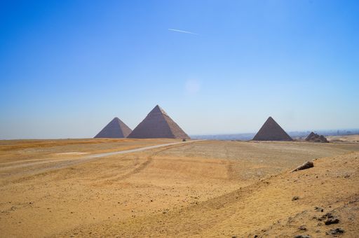 A closeup shot of Giza Necropolis in Egypt