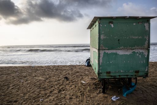 Photo of street vendor car at Chennai Marina beach in the morning