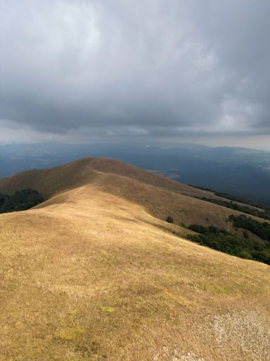Beautiful green Mount lalno in Kakheti under a cloudy sky