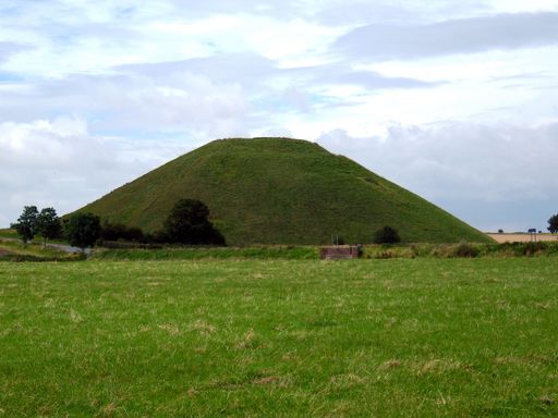 The beautiful Silbury hill under a cloudy sky