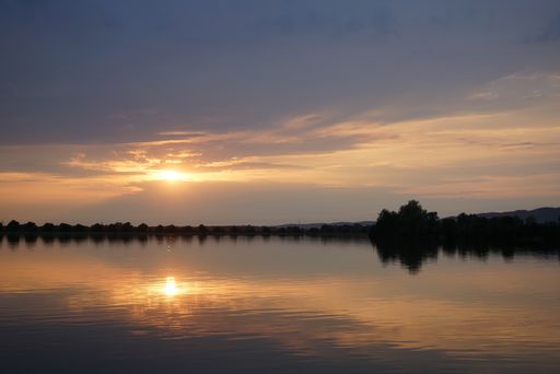 The beautiful view of the Danube during the sunset in Germany
